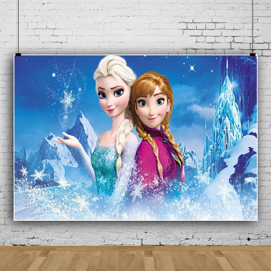 

Frozen Elsa Princess Photo Backdrop Background For Photography Baby Shower Birthday Decoration Kid's Party Props Supplies Custom