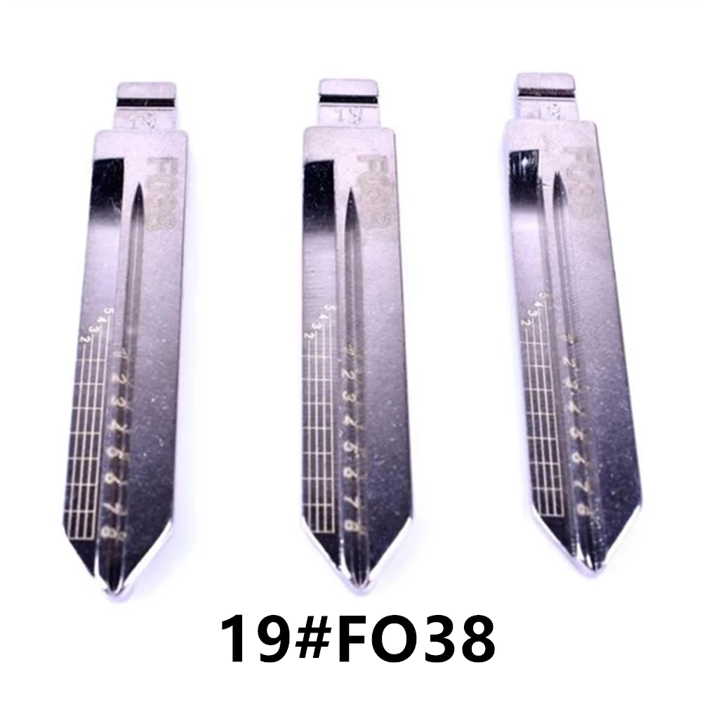 

10pcs19# FO38 Engraved Line Key Blade For Ford Edge F150 Kuga Lincoln Mustang Scale Shearing Teeth Cutting Key Blank