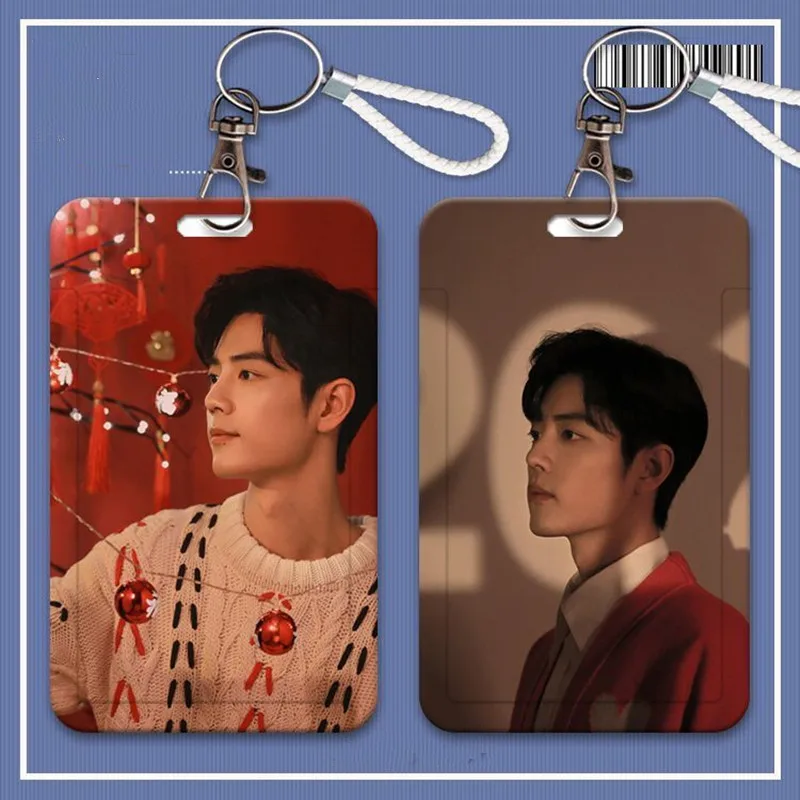 Xiao Zhan Keychain Yu Gu Yao Shi Ying Cute Key Ring Mo Dao Zu Shi Anime Card Cover Men Women Square Lanyard Bus Card Set Pendant