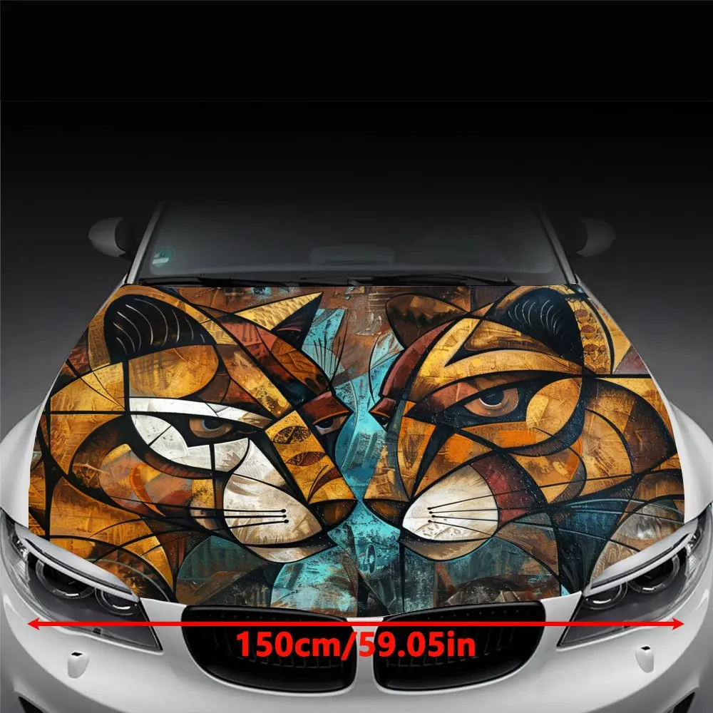 Bold Tiger Print Car Cover Design - Stylize Your Vehicle with This Eye-Catching & Unique Cover