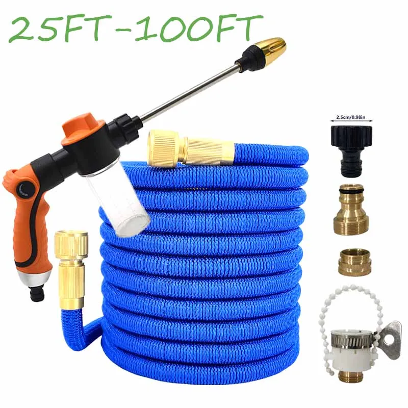 

Новый тип расширяемого волшебного шланга, набор форсунок для мойки автомобилей высокого давления, инструмент для полива и орошения на открытом воздухе, садовый шланг, 1 шт.