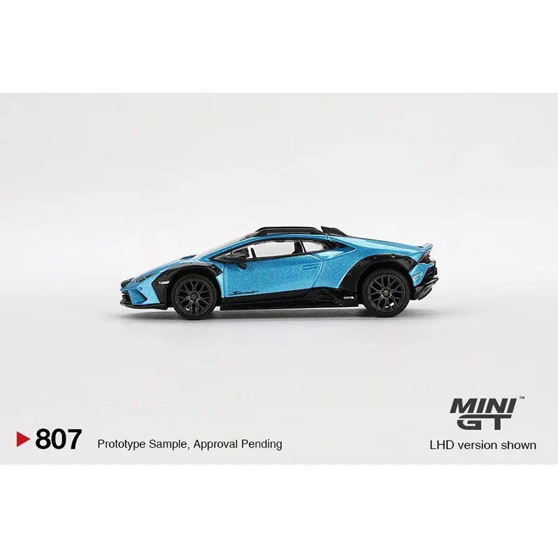 Mini Diecast carro modelo coleção brinquedos, Huracan Serrato Blu Agir, MINIGT 807, 1:64