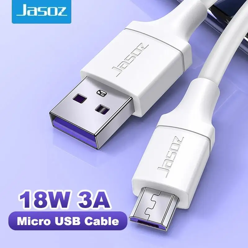 Jasoz Micro USB Cable 3A High Speed Android Charging Data Cable for Xiaomi Samsung Fan Oneplus Mobile Phone Charger Cord Wire