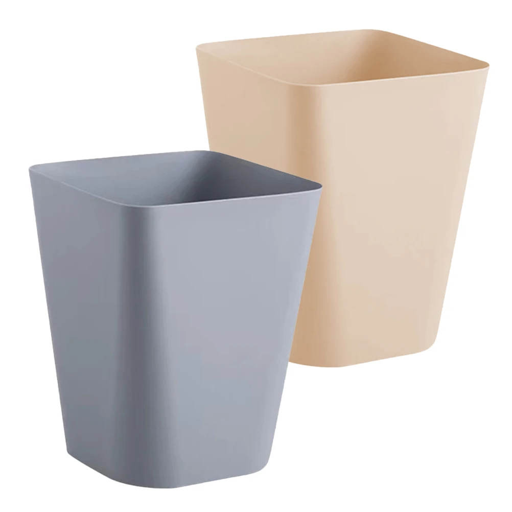 

2pcs Square Trash Can Waste Bins for Home Office Bathroom Hotel Large Capacity Easy Clean Plastic Garbage Bin Rubbish Container