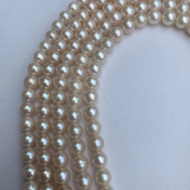 Natural Freshwater Pearl 8-9mm High Gloss Nearly Circle Micro Flaw Scattered Beads Medium and Upper Quality Non-Nucl