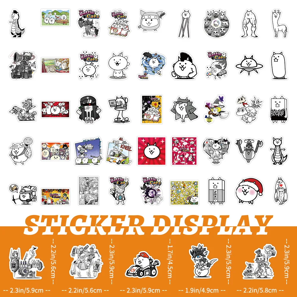 10/30/50PCS The Battle Cats Stickers Funny Cartoon Game Cat Graffiti Laptop Phone Guitar Car Bike Skateboard Decals Kids Toy