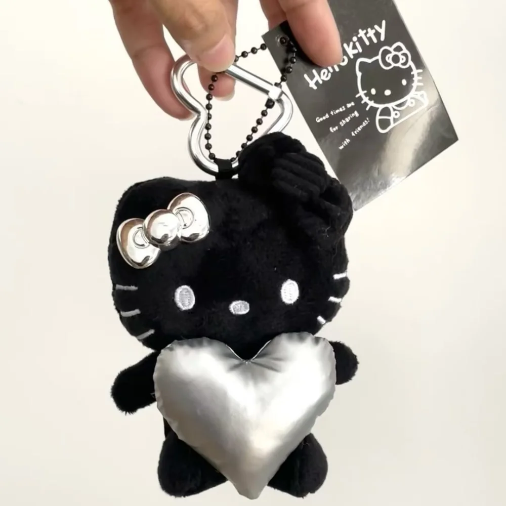 새로운 Sanrio 헬로 키티 플러시 키 체인 만화 Kt 고양이 학생 배낭 장식 Kawaii 열쇠 고리 액세서리 소녀 생일 선물