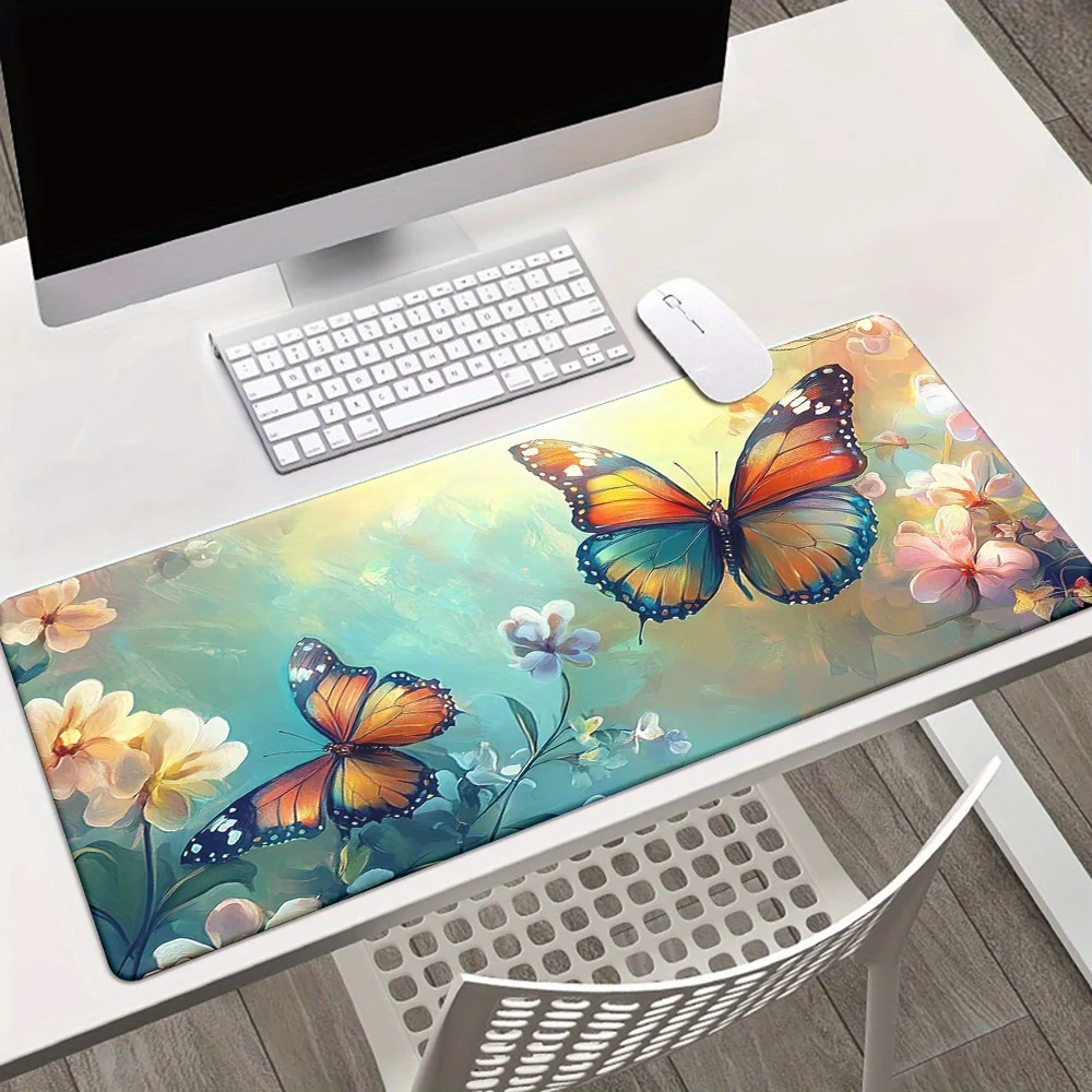 1pc of Butterfly Artwork Mousepad, Gaming Keyboard Accessories Mouse Mat, Desk Mat for Office Computer PC Gamers, Rubber Waterpr