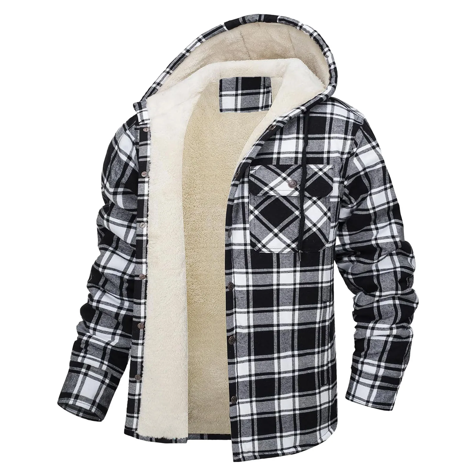 ชาย Flannel กระเป๋าเสื้อลายสก๊อตผู้ชายกีฬา Hooded JACKET เรียงรายเสื้อแจ็คเก็ตผู้ชายขนาดใหญ่ All Might JACKET