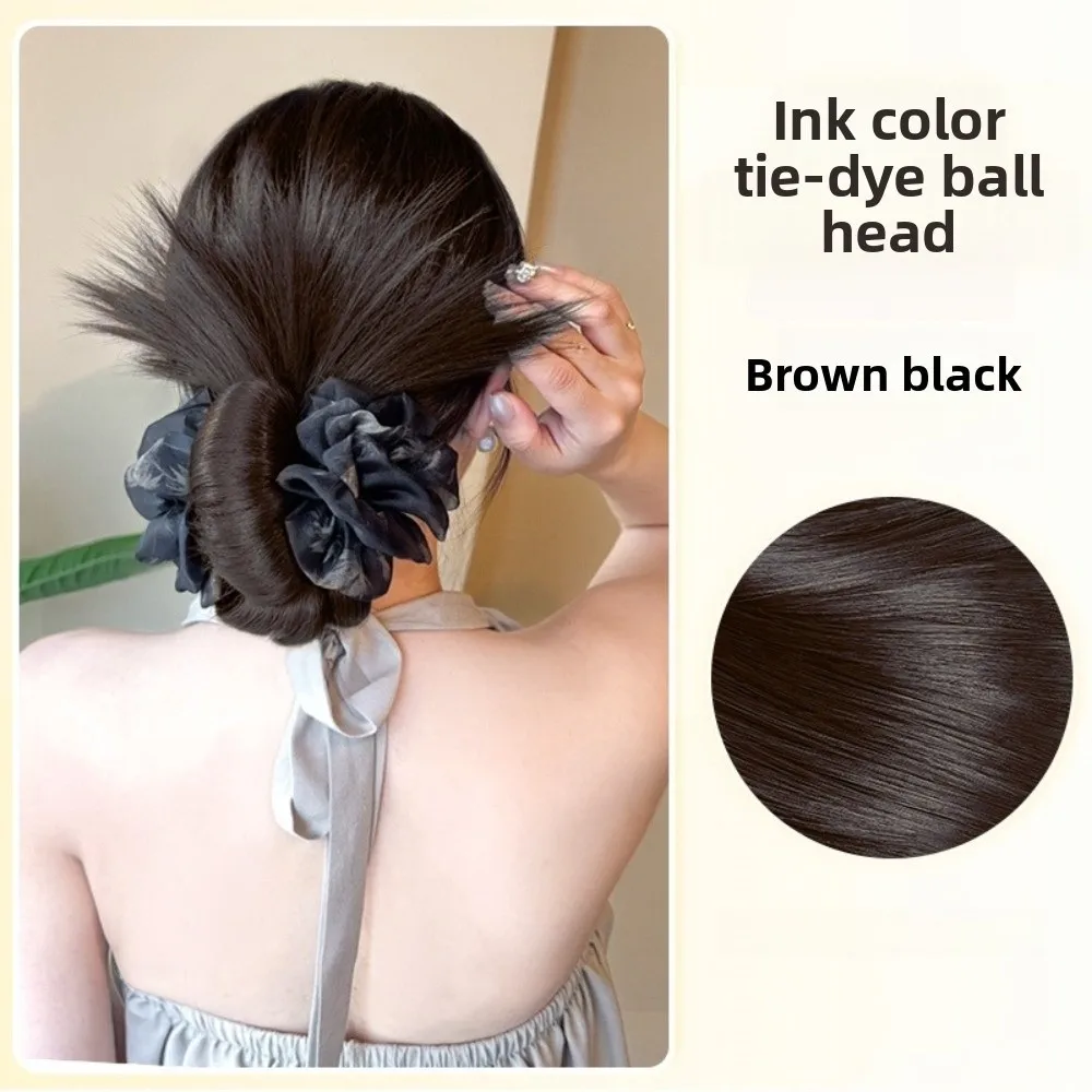 

Новый синтетический зажим для волос в виде булочки, зеленый с сетчатым париком, заколка для волос, пушистая шелковая лента, женский шиньон