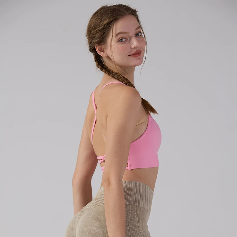 

Backless Cross Yoga Bra for Women Sports Corsets Tight High-elastic Bodysuit Female Chest Pad Shock Proof Suspenders Tank Tops