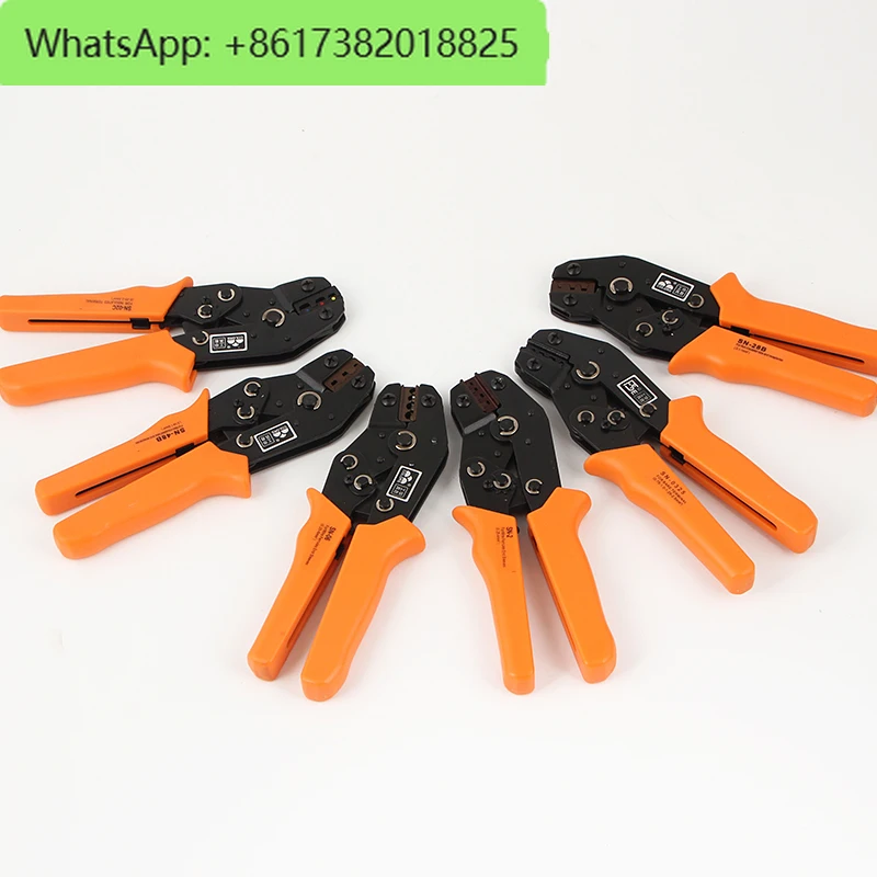 3Pcs Huasheng SN-28B/48B/02C/06WF cold pressed terminal pliers spring bare tube pre-insulated terminal crimping pliers