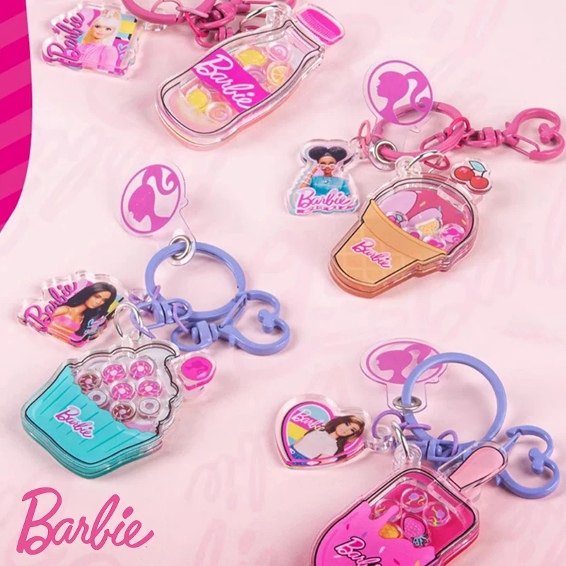 Creative Barbie Keychain DIY Design Handmade Shake Sweetness Princess Fashion Girls Accessories Backpack Handbag Compact Pendant