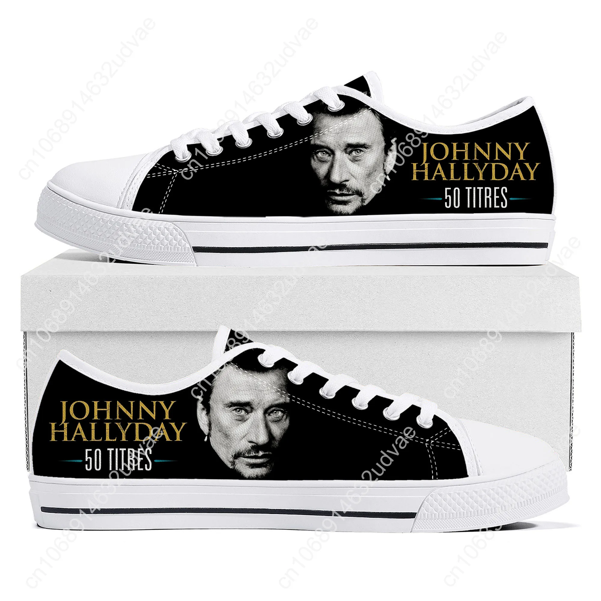 Johnny Hallyday Low Top Shoes Man Woman Teenager Canvas Casual Sneaker Sneakers Couple Footwear Custom Shoe White