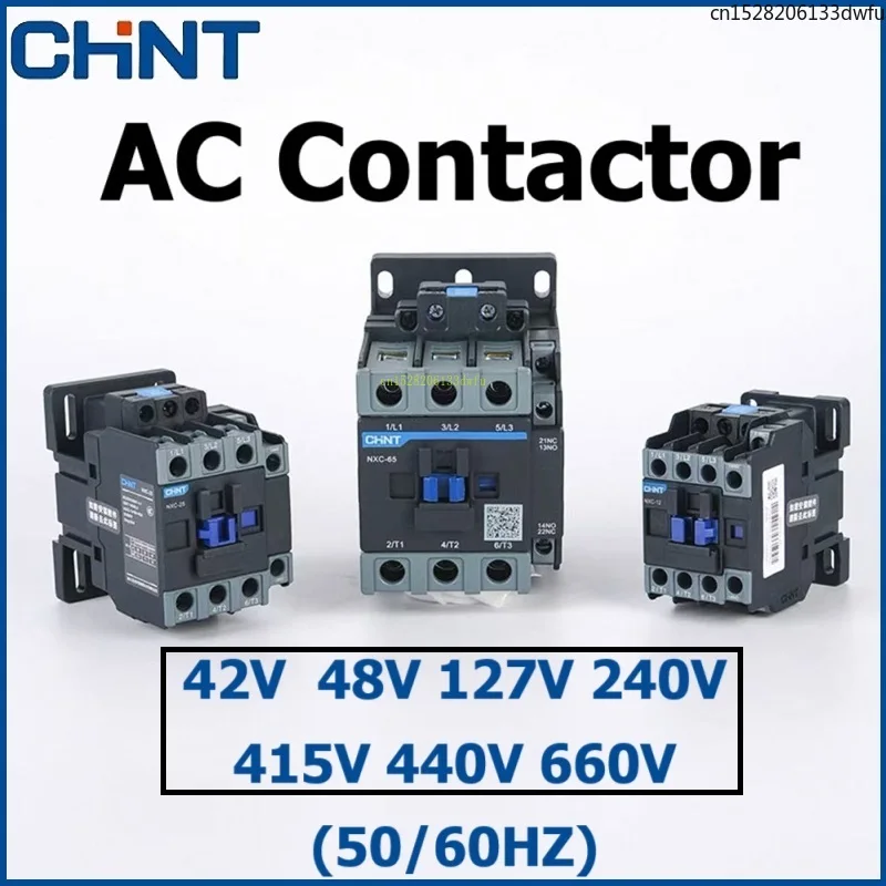 CHINT AC Contactor 42V 48V 127V 240V 415V 440V 660V NXC CJX2  LC1 LC1N LC1D 3P Magnetic Thermal Switch 6A 9A 12A 16A 18A 22A 25A