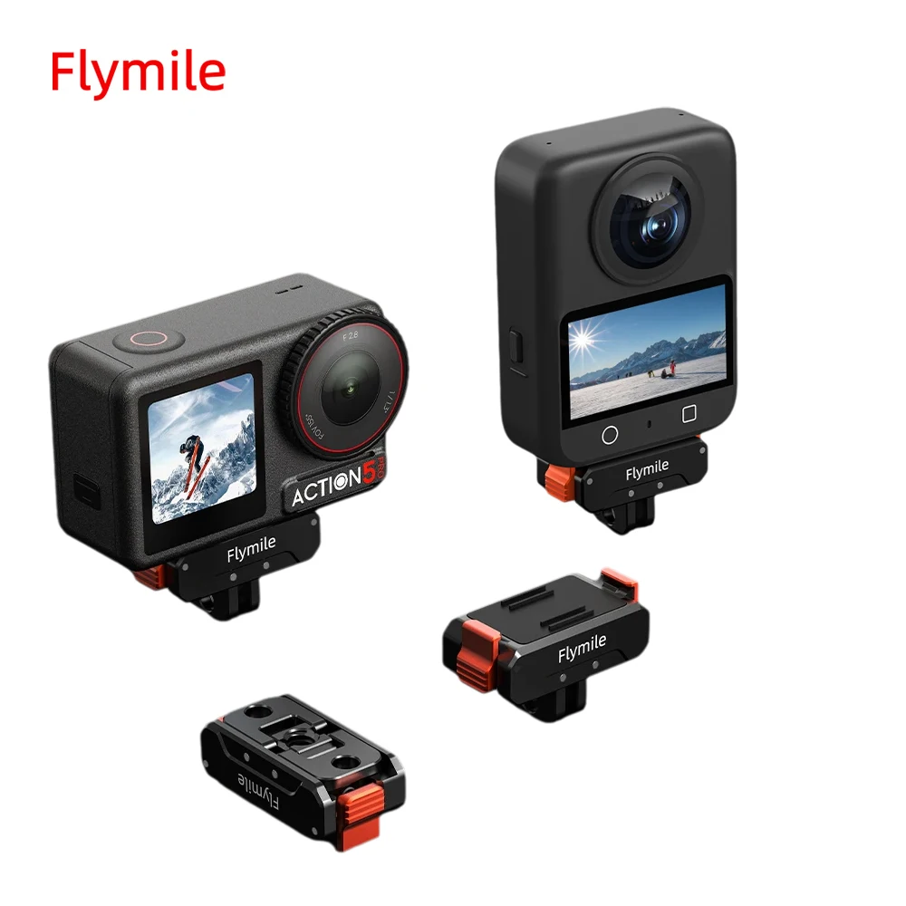 محول تركيب مغناطيسي من Flymile لملحقات DJI Action 5 Pro/Osmo 360 دعامة تثبيت قاعدة سريعة الإصدار