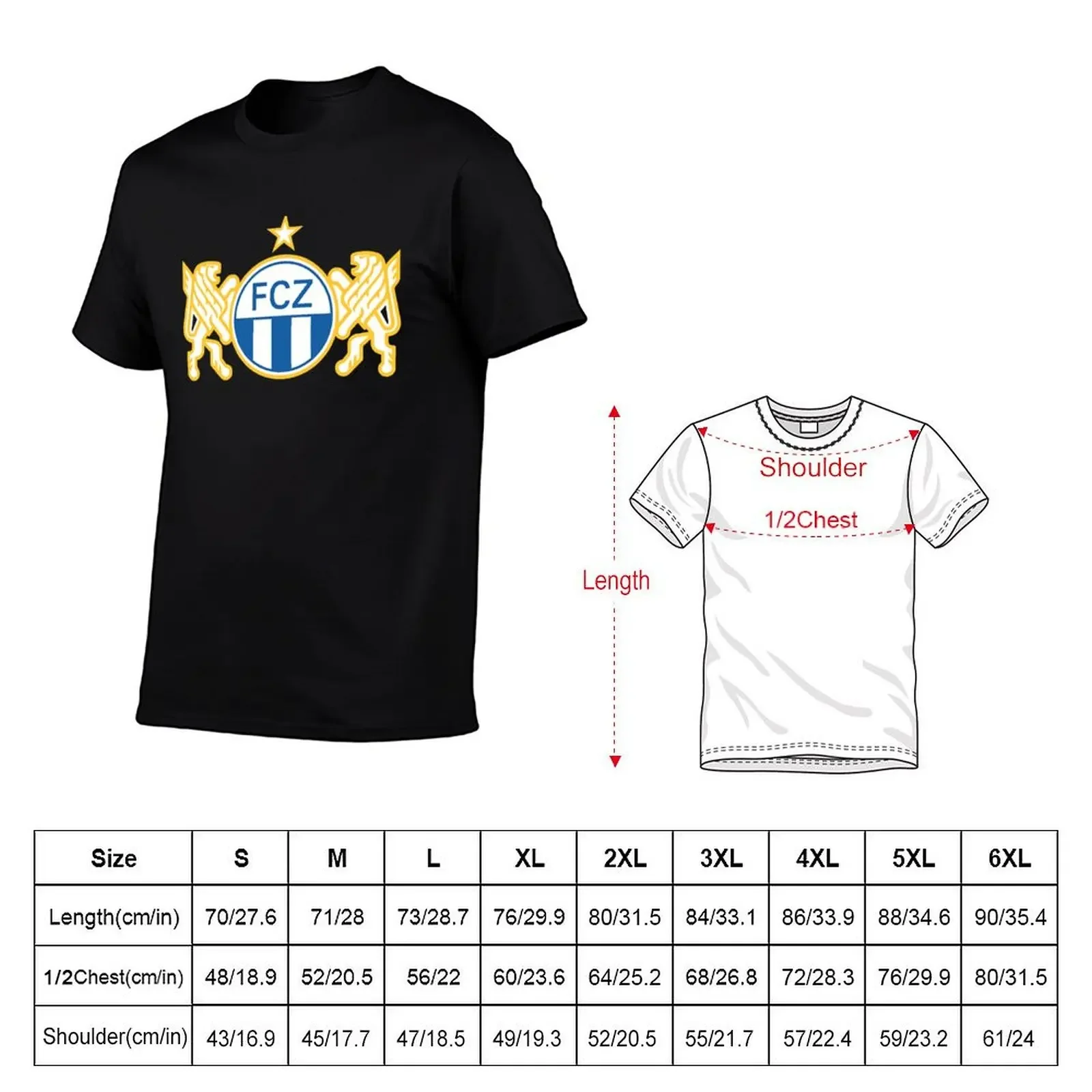 SWITZERLAND-ZURICH LOGO FC T-Shirt korean fashion vintage clothes customs tees Men's cotton t-shirt