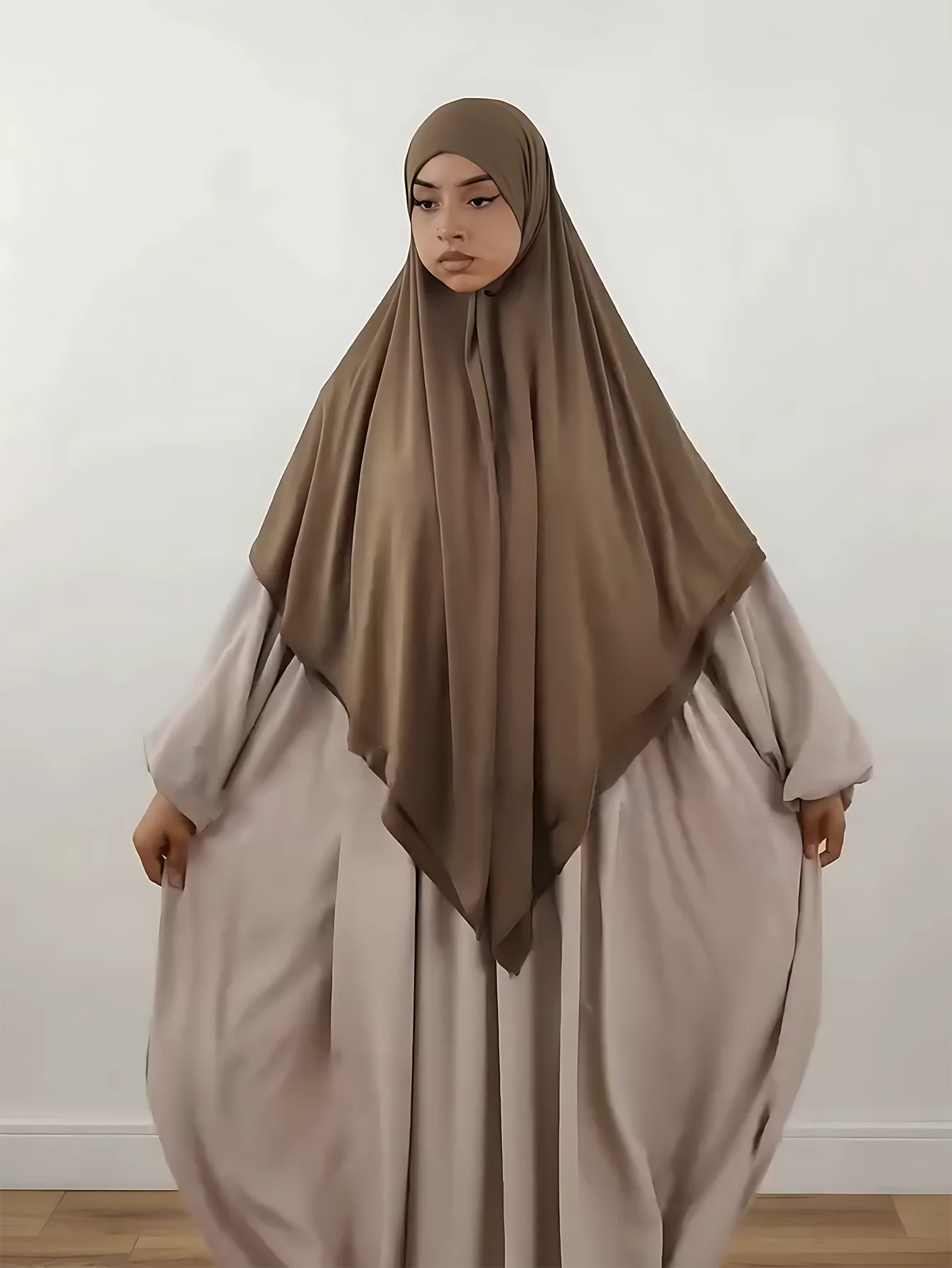 145*145cm Large Size Jersey Modal Square Scarf Stretchy Muslim Instant Hijab Layer Khimar Eid Islamic Women Prayer Headscarf
