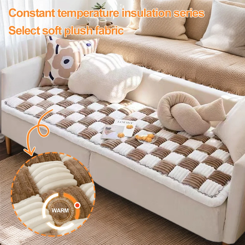 

Anti-slip Sofa Cover Thickened Warm Winter Plush Sofa Mat Comfortable Anti Slip Seat Cushion Sofa Cover Winter Plush Couch Cover