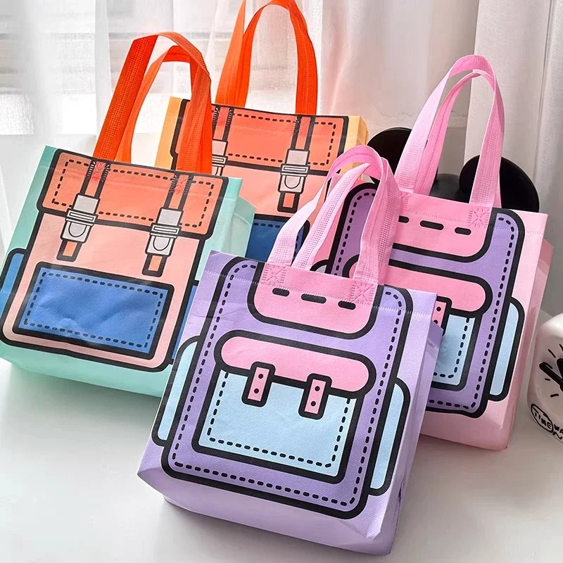 Printed Candy Gifts Bags Non-woven Fabric Shopping Handbag Kids Birthday Festival Party Favors Supplies Decor Schoolbag Pouch