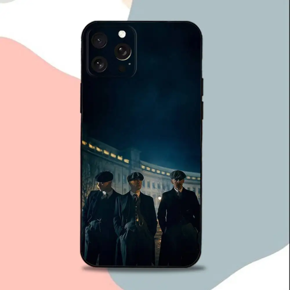 PeakyS Movie B-Blinders-s Phone Case For iPhone 15,13,16,12,11,17,14,Plus,Pro,Max,XS,XR,X,SE,Mini,Soft Silicone Black Cover