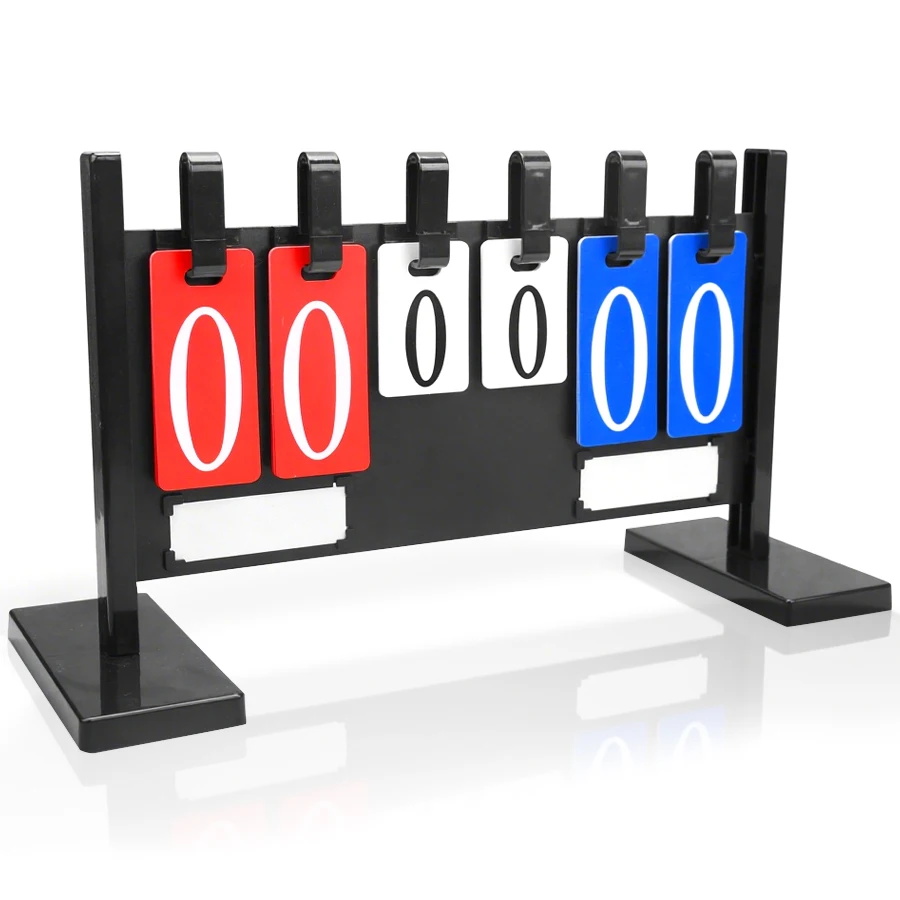 1pc 6 자리 수직 이동식 플립 스코어 보드 축구 농구 코트 스코어 보드 게임 기록