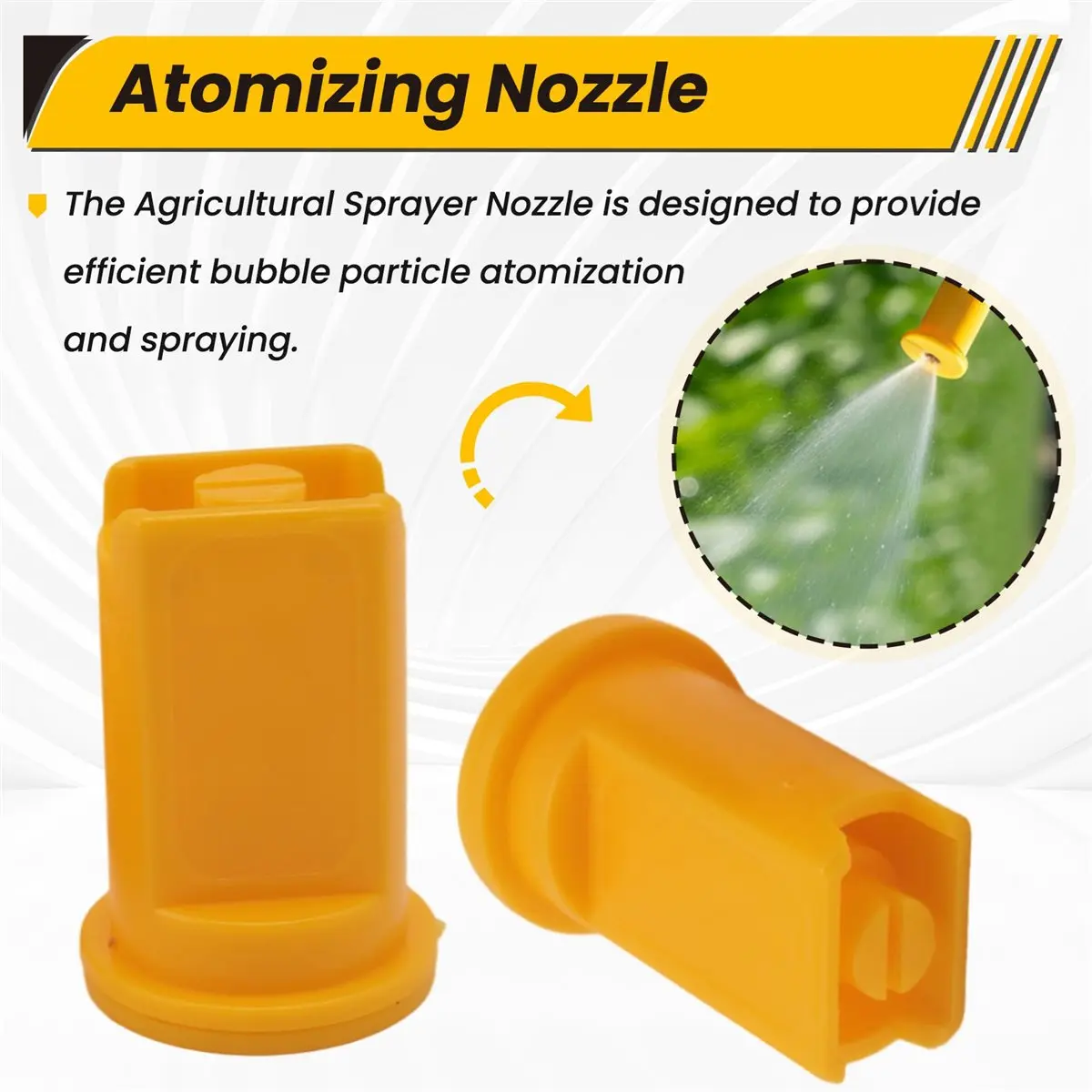 N86R 20PCS RC Agricultural Plant Protection UAV High Pressure Windproof Anti-Drift Flat Fan Nozzles Yellow