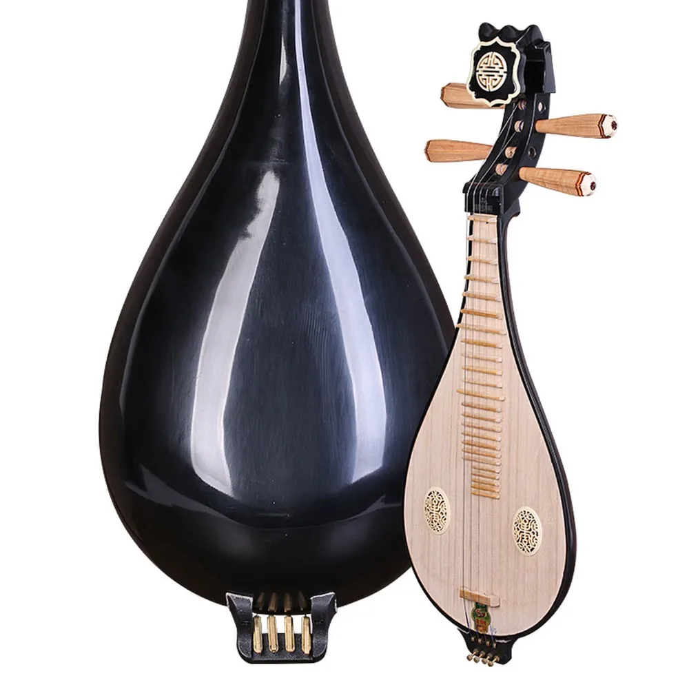 654 Liuqin (Tu Pipa) Catalpa Wood & Dalbergia Wood Ruyi Head Six-Yin-Leng Folk Musical Instrument for Beginners view 2