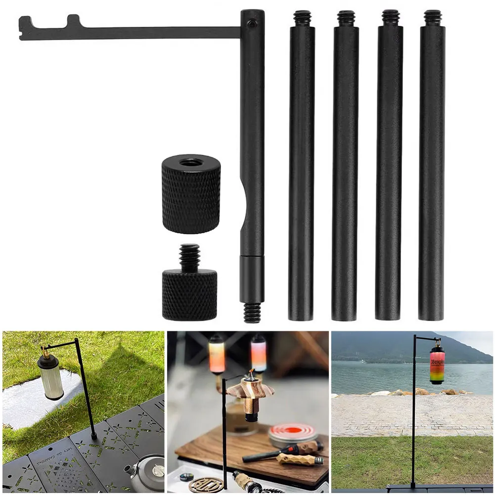 

Portable Collapasible Aluminum Alloy Lantern Holder Lamp Post Hanging Light Holder Stick for Camping Fishing Picnic BBQ Outdoor