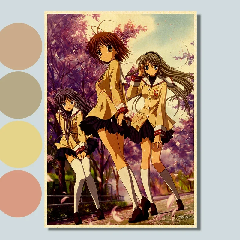 Anime Posters Clannad:After Story Poster Wall Printed Vintage Kraft Paper Home Living Room Wall Stickers Art Painting