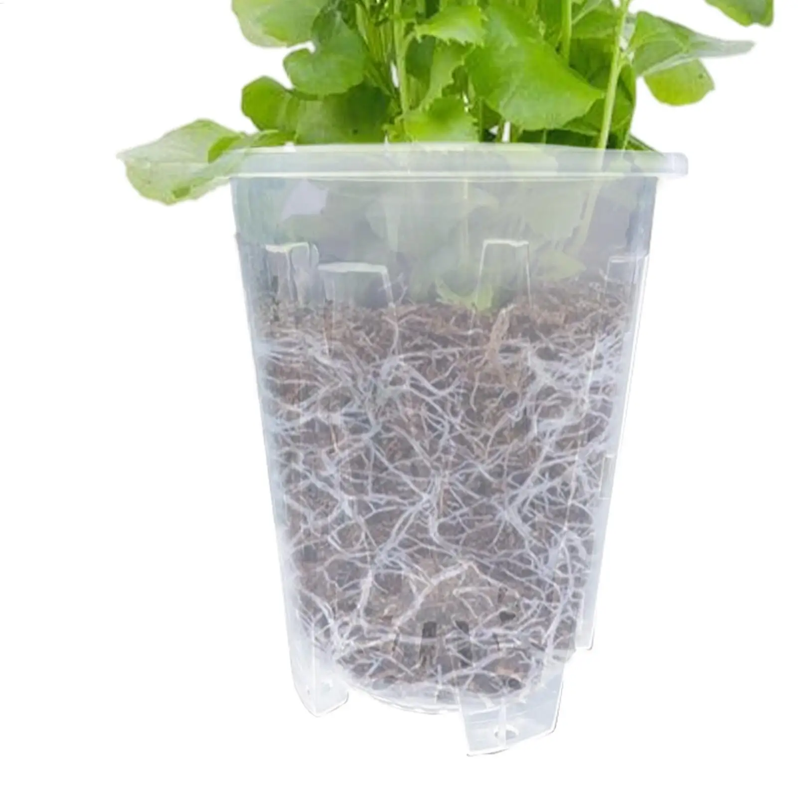 Clear Plant Pots Slotted Nursery Pot Transparent Plant Container For Garden Nursery Repotting Growing Indoor Outdoor