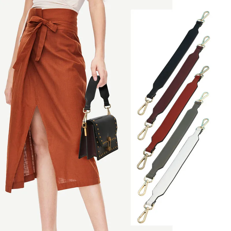 41cm Leather Short Shoulder Strap Handbag Handle 3.5cm Wide Bag Handles DIY Solid Color Female Cross Pattern Bag Strap