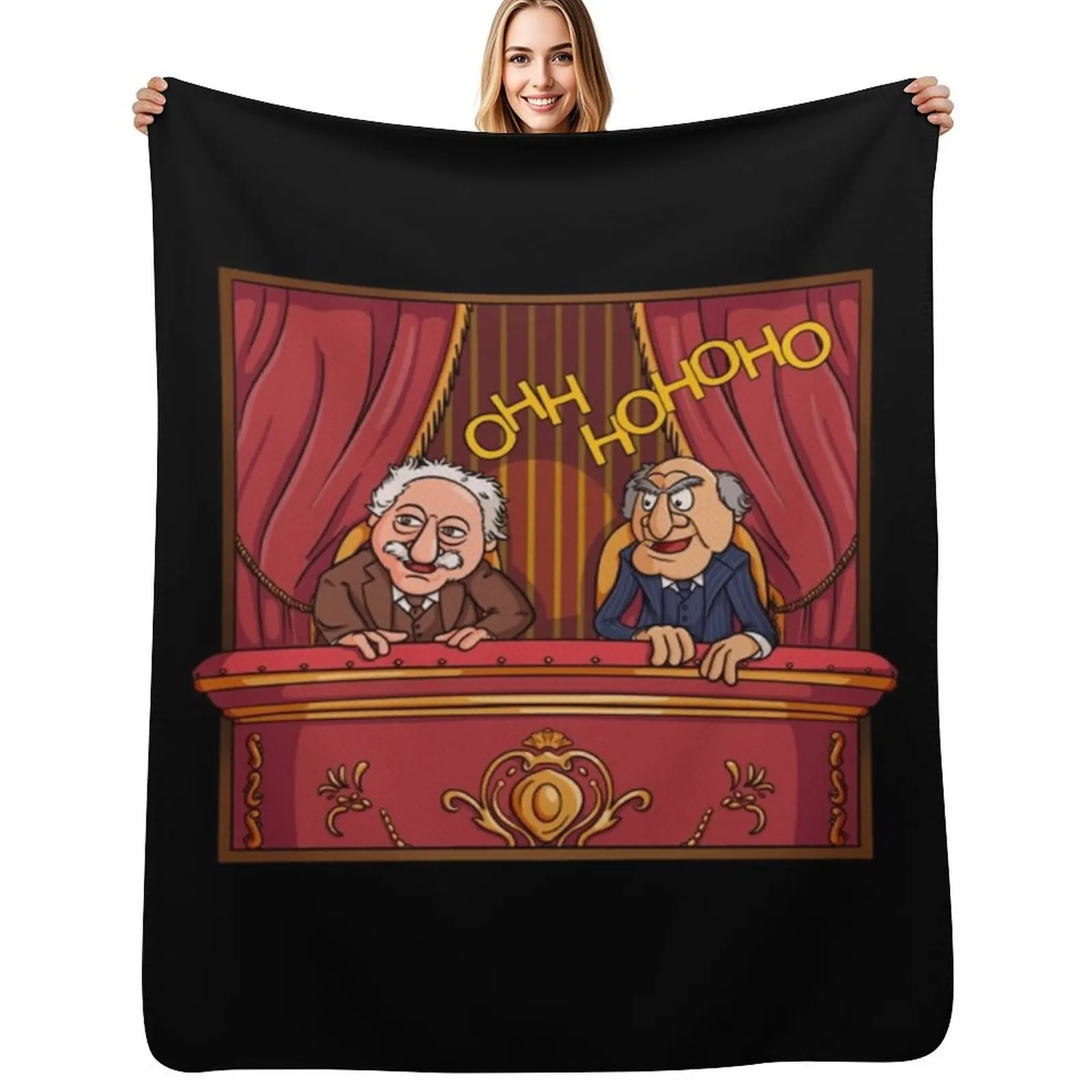 

Statler and Waldorf T-Shirt Throw Blanket Flannel Nap Fashion Sofas Plaid on the sofa Blankets