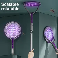 Rotating Head Electric Fly Swatter Rechargeable Fly Zapper 2 in 1 Fly Killer and Mosquito Trap Lamp for Indoor and Outdoor