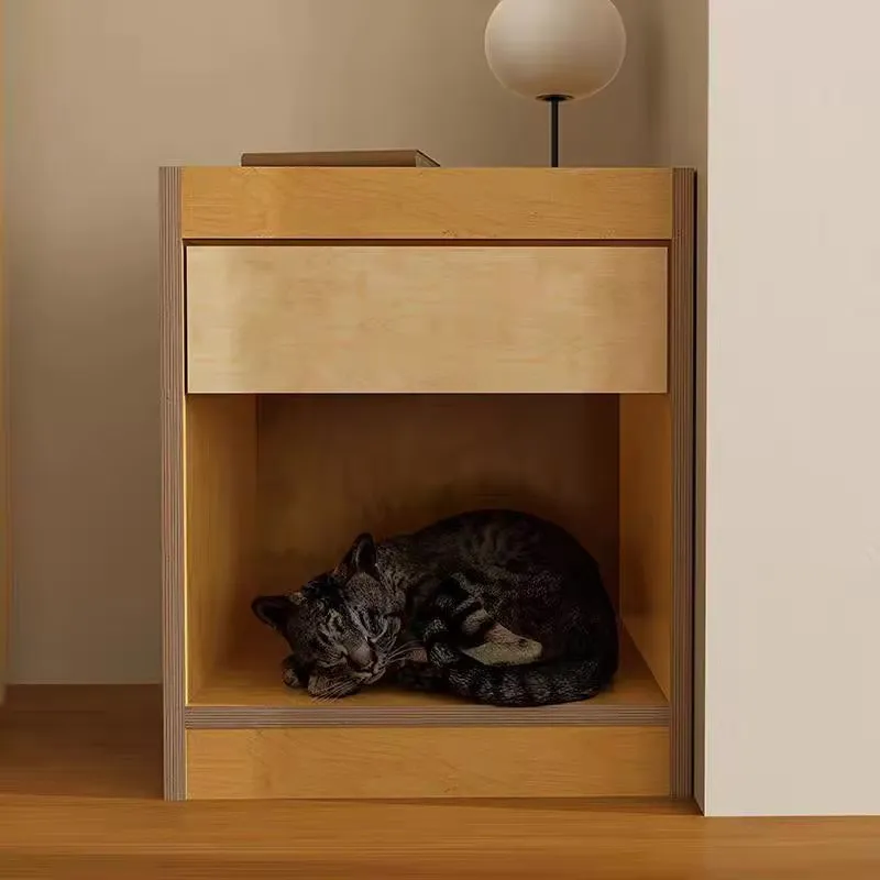 HYS cat nest bedside table simple bedroom locker storage retro style small cabinet