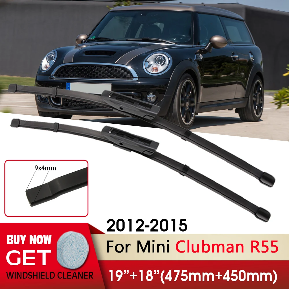 

Car Wiper RHD LHD Front Wiper Blades 19"+18" For Mini Clubman R55 2012-2015 Fit Bayonet Arm Windshield Windscreen Front Window