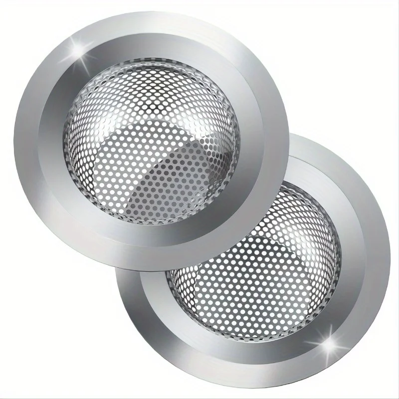 1-Pack 4.5-Inch Stainless Steel Kitchen Mesh Strainer, Wide Edge Universal Sink Drain Food Collector for Daily Use