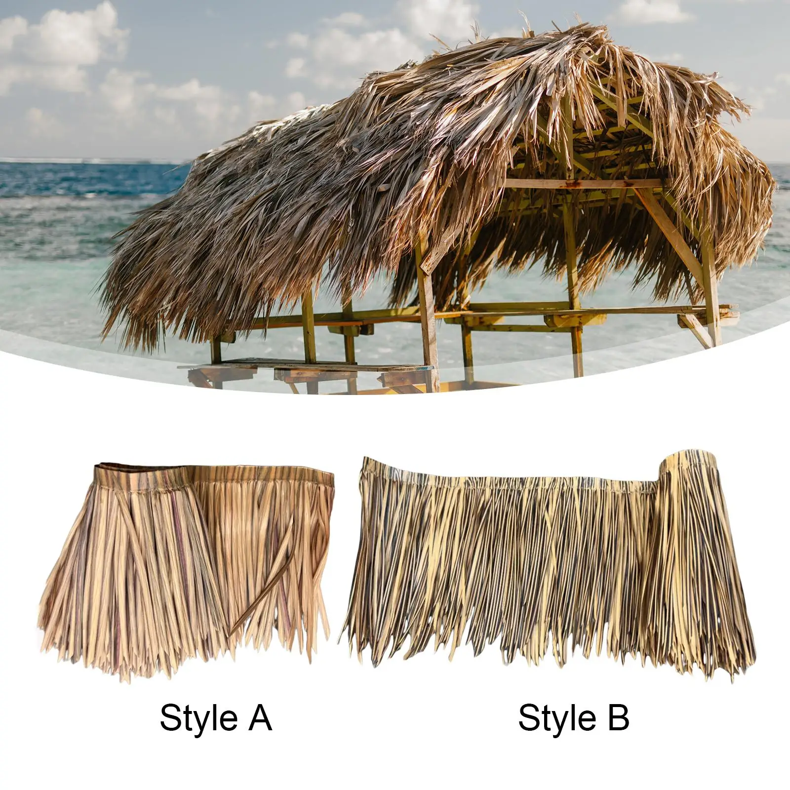 Artificial Straw Roof Thatch Sturdy PE Material for Indoor Outdoor Occasions