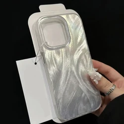 IMD Gradient Laser Feather Ripples Patterned Soft Case Cover For Xiaomi 14T Pro Mi 11 Lite Cellur Phone Coque Capa Fundas