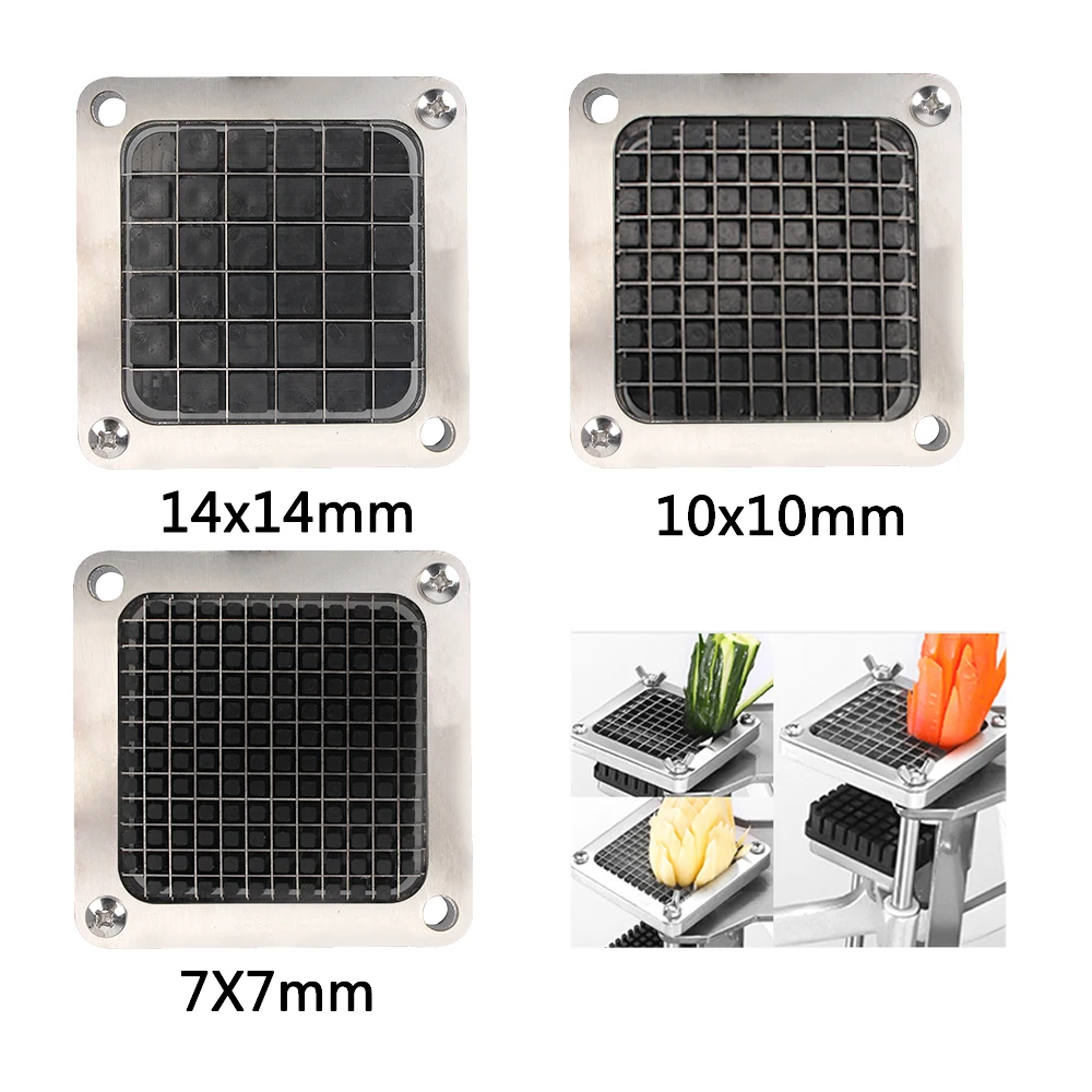 Pommes Frites Maschinen zubehör Pommes Frites Kartoffel chips Cutter Edelstahl Pommes Frites Cutter, 3 Klingen Größe, Chips Cutter Teile