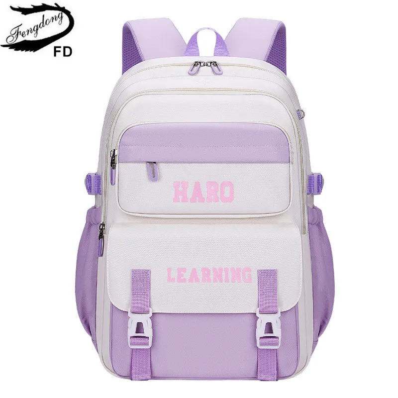 

large capacity school backpack kids girl student bag waterproof nylon book bag Elementary girl school backpack with many pockets