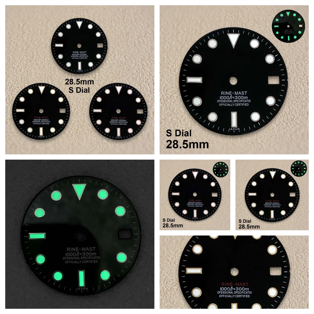 

High Quality 28.5mm S Logo NH35 SUB/SKX007 Dial Suitable For NH35/NH36 Movement Green Luminous NH35 Accessories