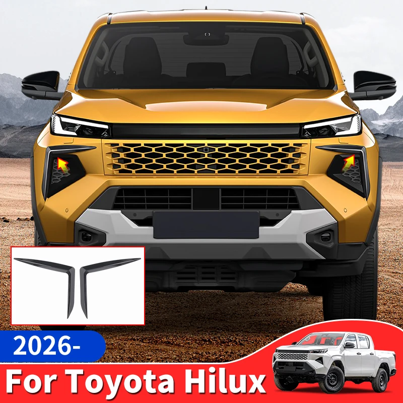 

For 2026 Toyota Hilux Hilux Pickup Truck Front Fog Light Upper Trim Strip ABS Decorative Modification Exterior Decoration Automo