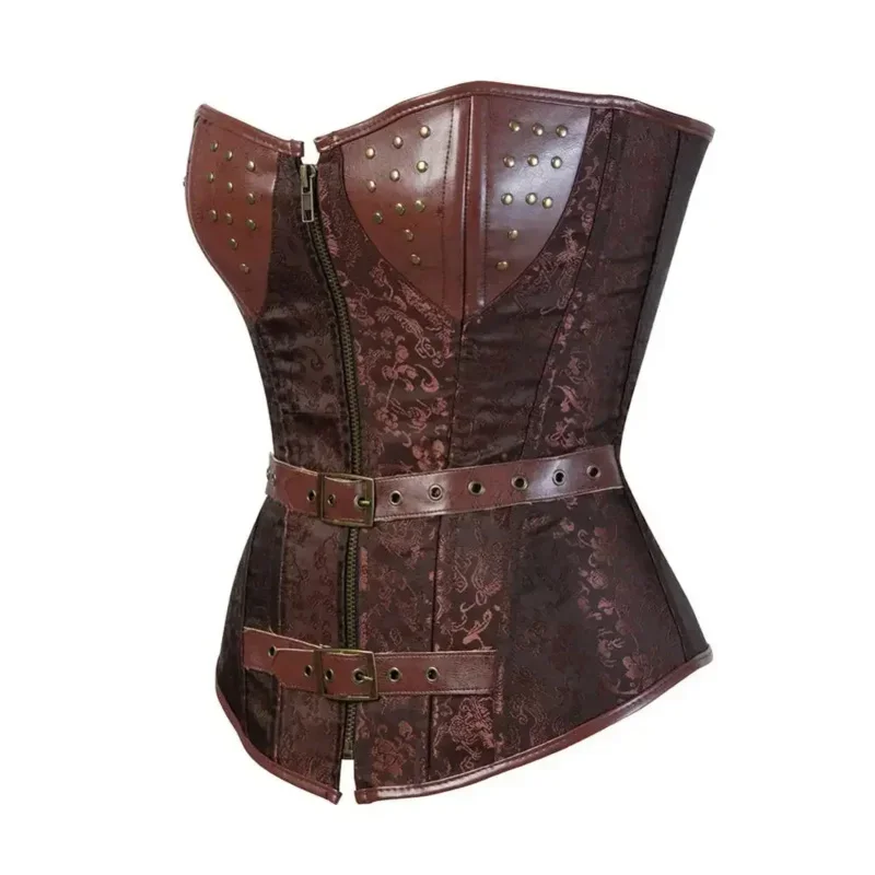 Steampunk Piraat Kunstleer Korsetten en Busters Vrouwen Plus Size Bovenborstel Borduren Corselet Sexy Fiesta Party Clubwear