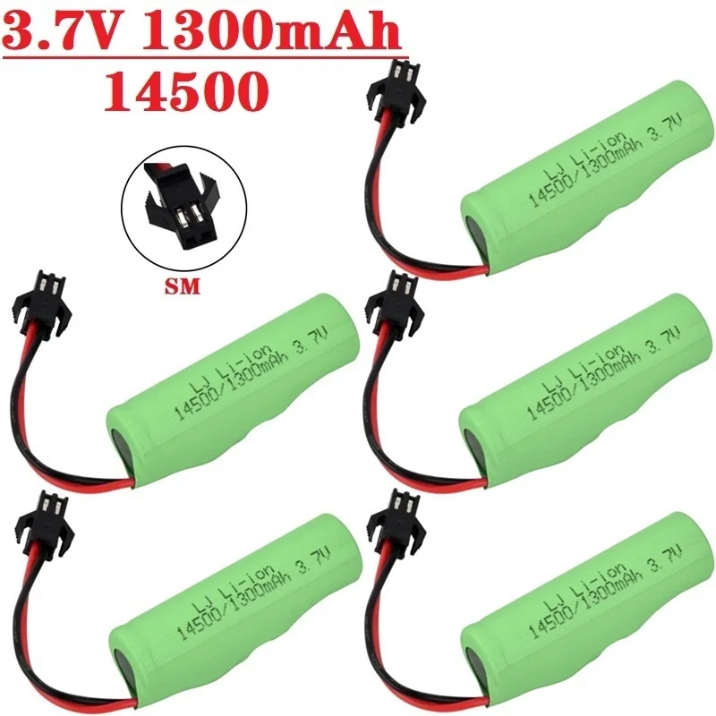 Upgraded 3.7V 1300mAh  lipo battery For JJRC C2 D828 RC Car Parts 14500 SM Plug For RC Stunt Dump Car Battery Toys Accessories