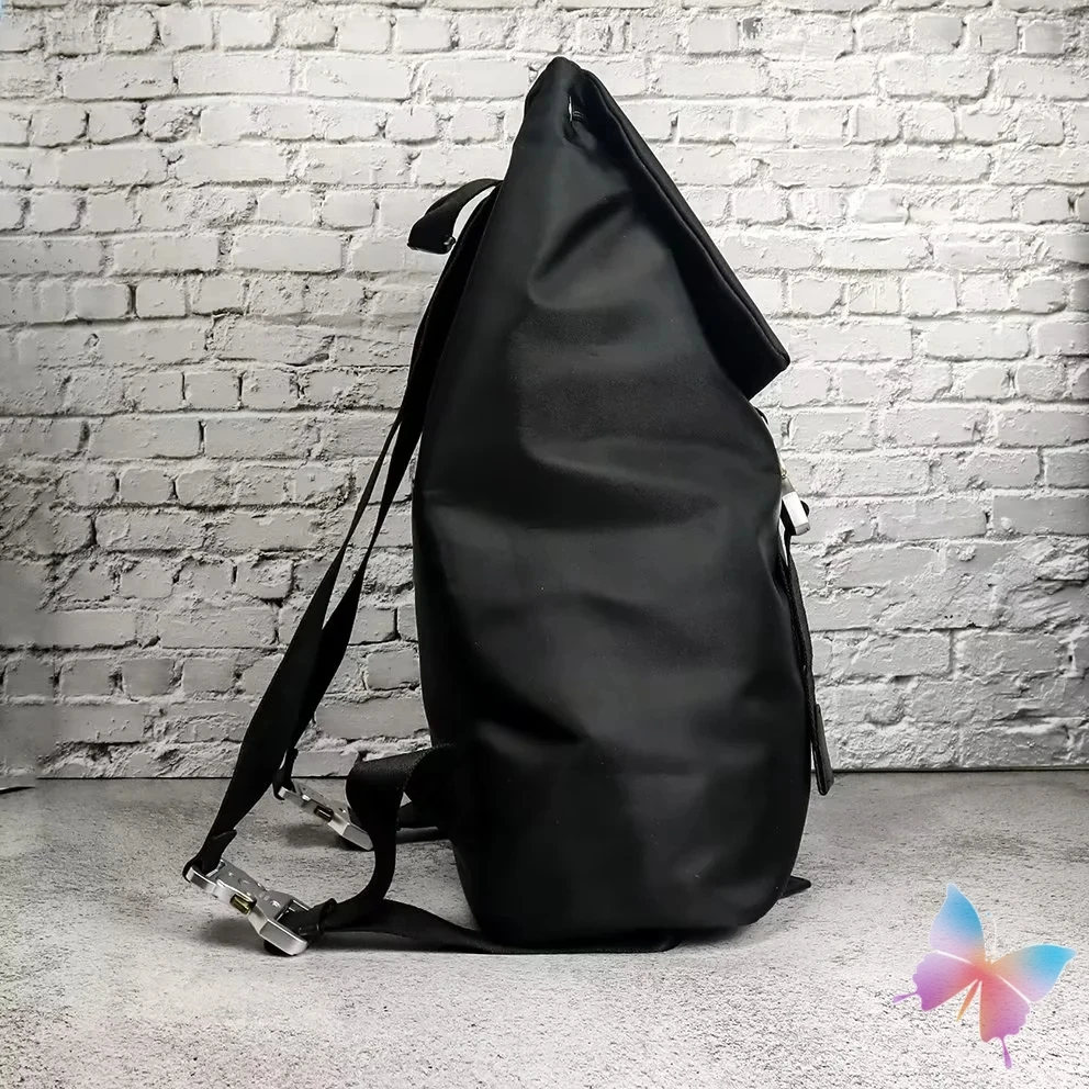 Black 1017 ALYX 9SM Backpacks Large Capacity Drawstring Nylon Function Tactical Metal Socket Letter Logo Flip Bucket Bags