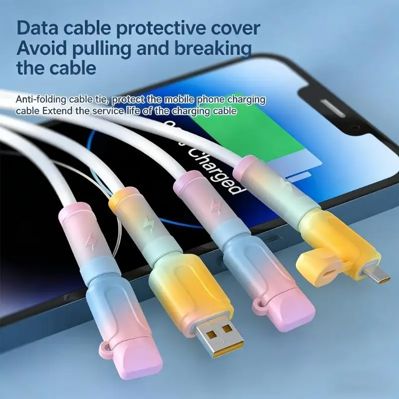 31BA Flexible Silicone Cord Protectors for Most Phone Chargers Cables Universal Size