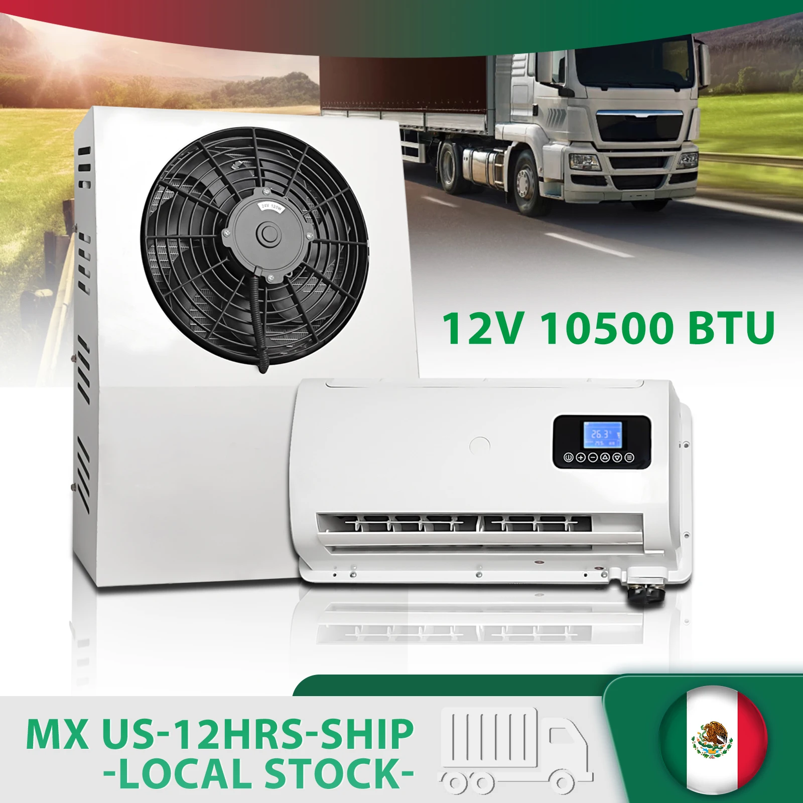 

Aspligo 10500BTU New Energy Split Air Conditioning Fast Cooling Parking 12V Air Conditioner For Car Motorhome Truck Camper RV