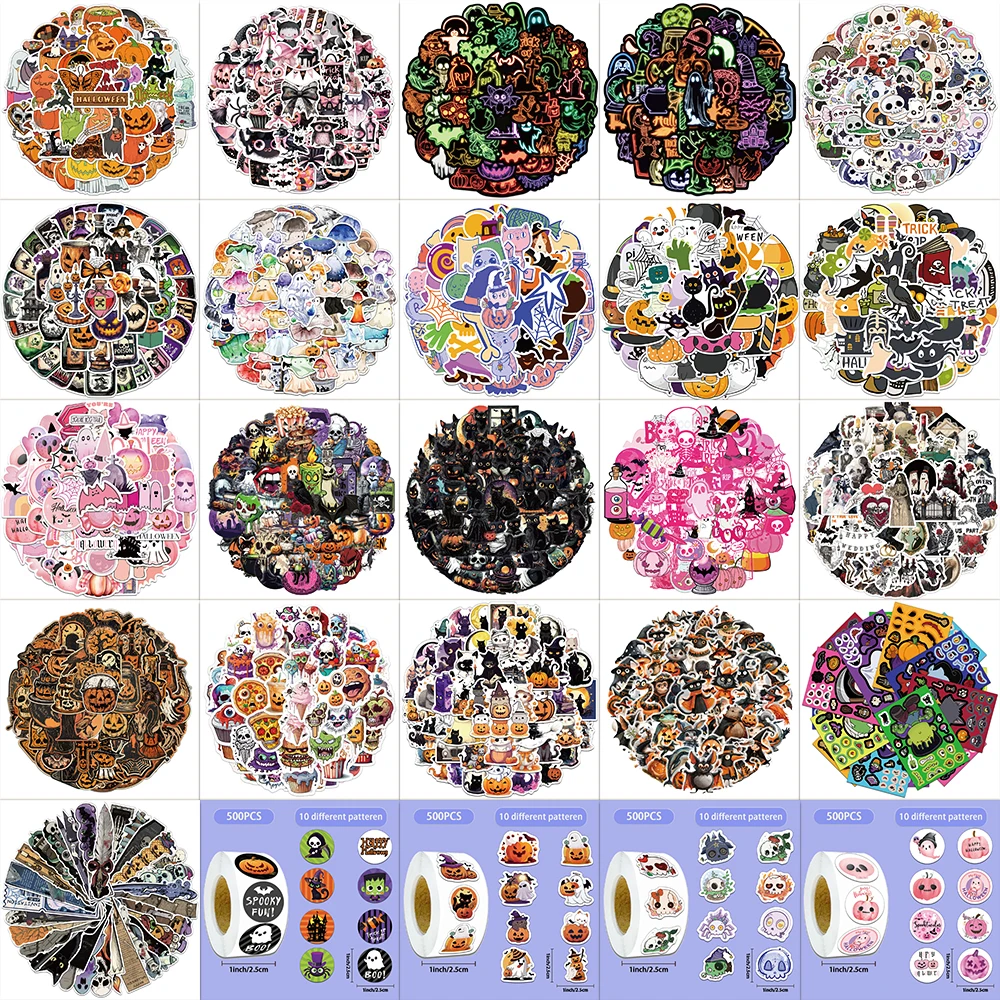 Multiple Creative Retro Halloween Stickers, Exquisite DIY Handbooks, Notebooks, Water Cups, Personalized Decorative Stickers