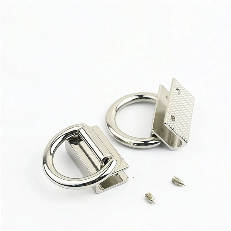 4pcs ID22x30mm Bag Strap Side Ring Screw Hook Metal Screws Rivet Loop Buckle DIY Chain Link Hanging Buckles Accessory